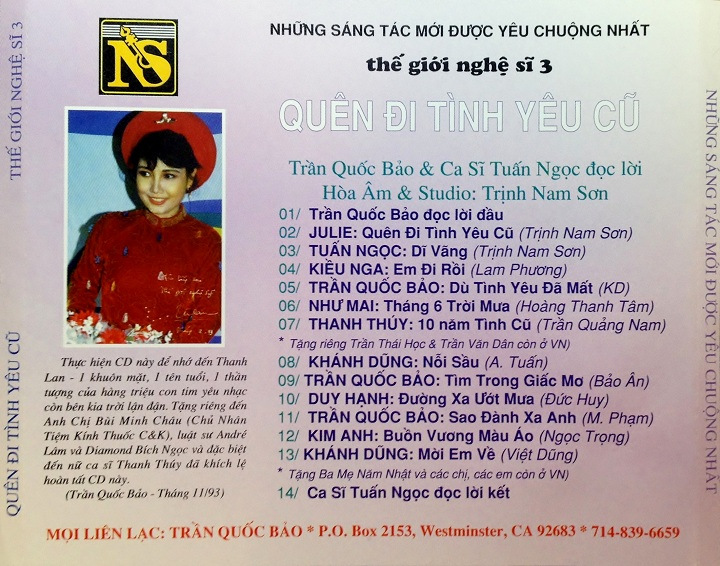 Thế Giới Nghệ Sĩ CD 03 - Quên Đi Tình Yêu Cũ