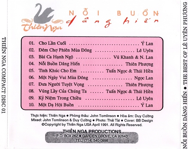 Thiên Nga CD 01 - Nỗi Buồn Dâng Hiến