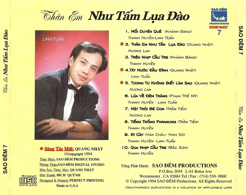 Sao Đêm CD 007 - Thân Em Như Tấm Lụa Đào