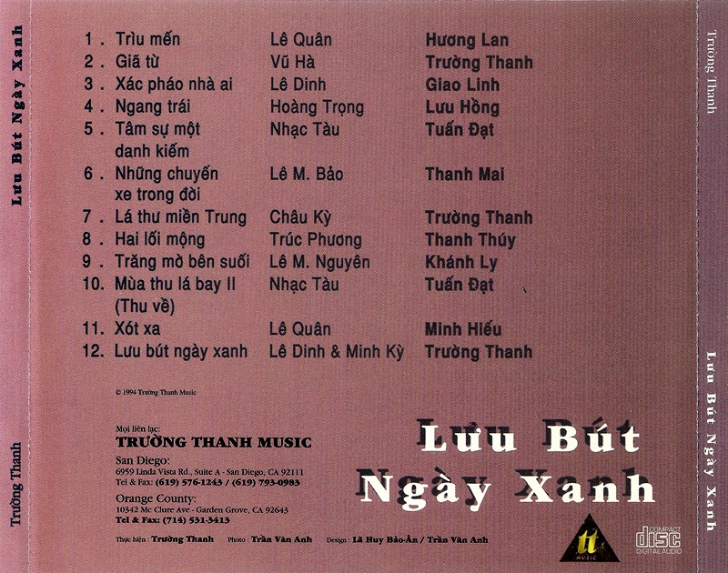 Trương Thanh CD 07 - Lưu Bút Ngày Xanh