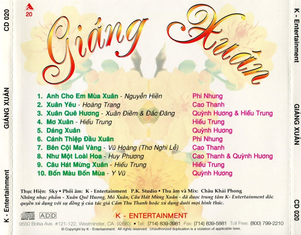 K-Entertainment CD 020 - Giáng Xuân