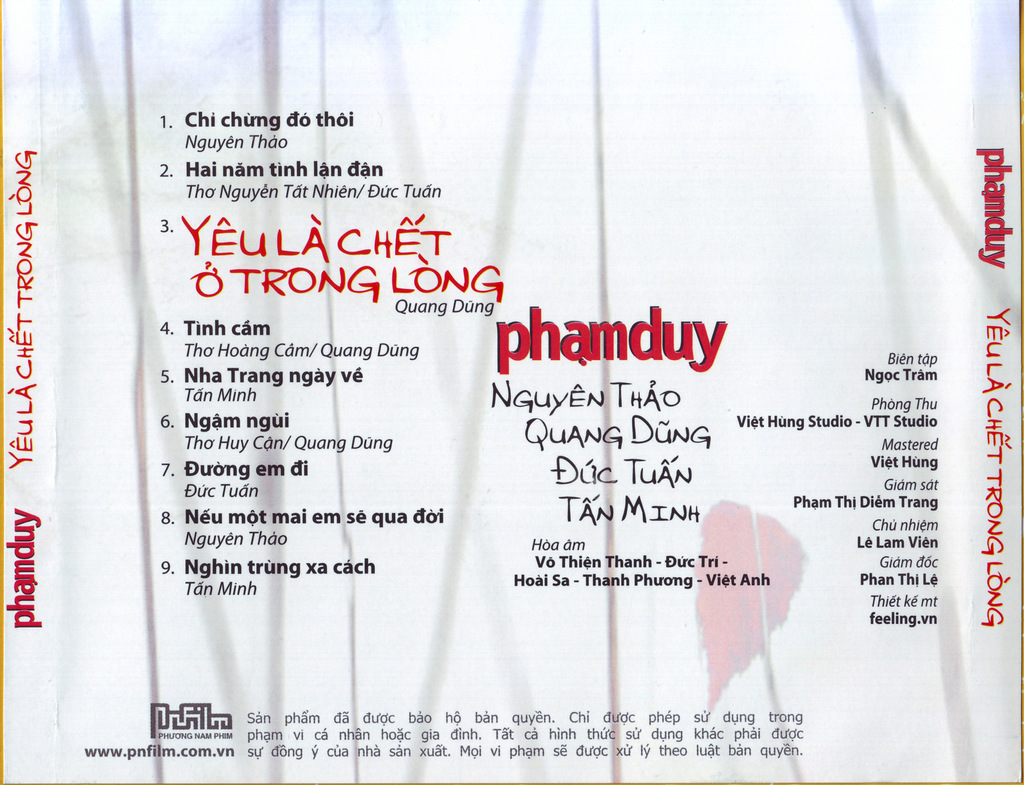 Phương Nam CD - Yêu Là Chết Trong Lòng