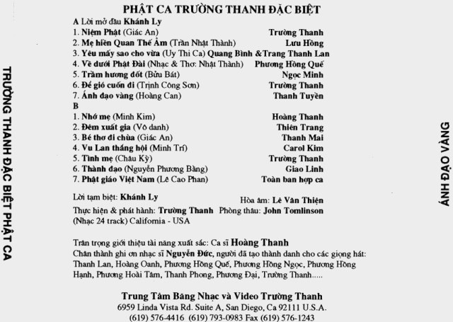 Trường Thanh CD - Phật Ca - Ánh Đạo Vàng