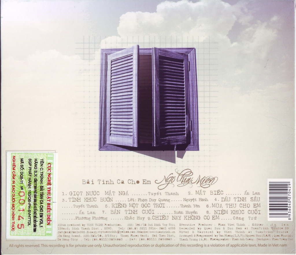 Tuấn Trinh CD - Bài Tình Ca Cho Em