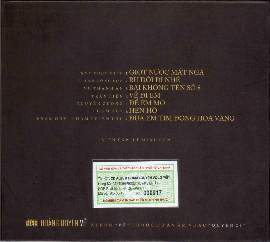 Viết Tân CD - Hoàng Quyên Vol 2 - Về