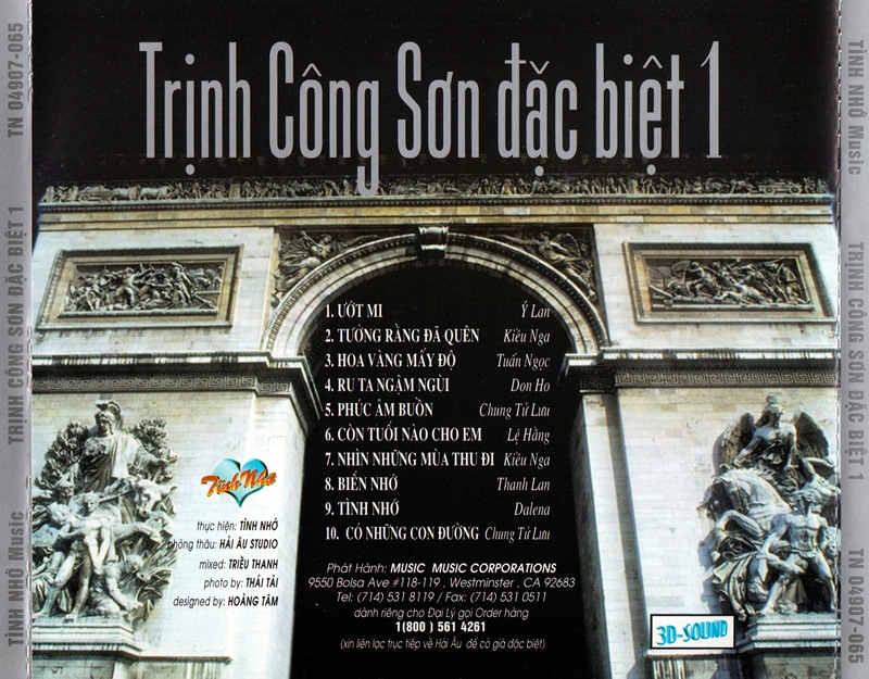 Tình Nhớ CD065 - Tình Khúc Trịnh Công Sơn Đặc Biệt 1