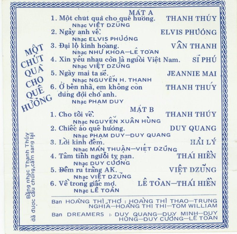 Băng Nhạc Thanh Thúy - Một Chút Quà Cho Quê Hương