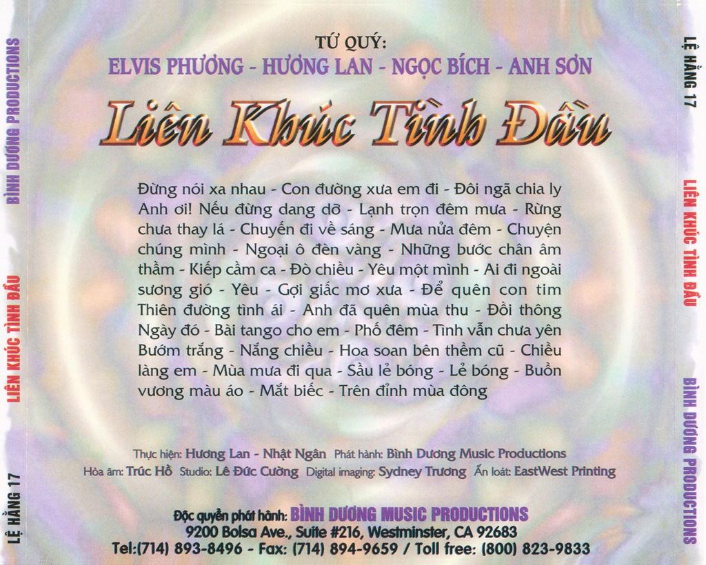 Lệ Hằng CD017 - Liên Khúc Tình Đầu