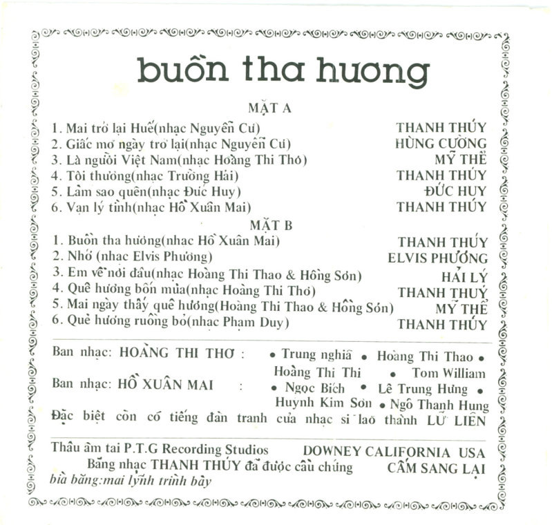 Tape Thanh Thúy - Buồn Tha Hương