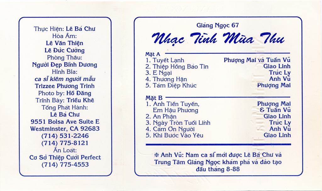 Giáng Ngọc 67 - Nhạc Tình Mùa Thu