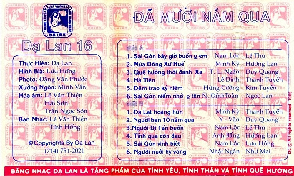 Dạ Lan 16 - Đã Mười Năm Qua