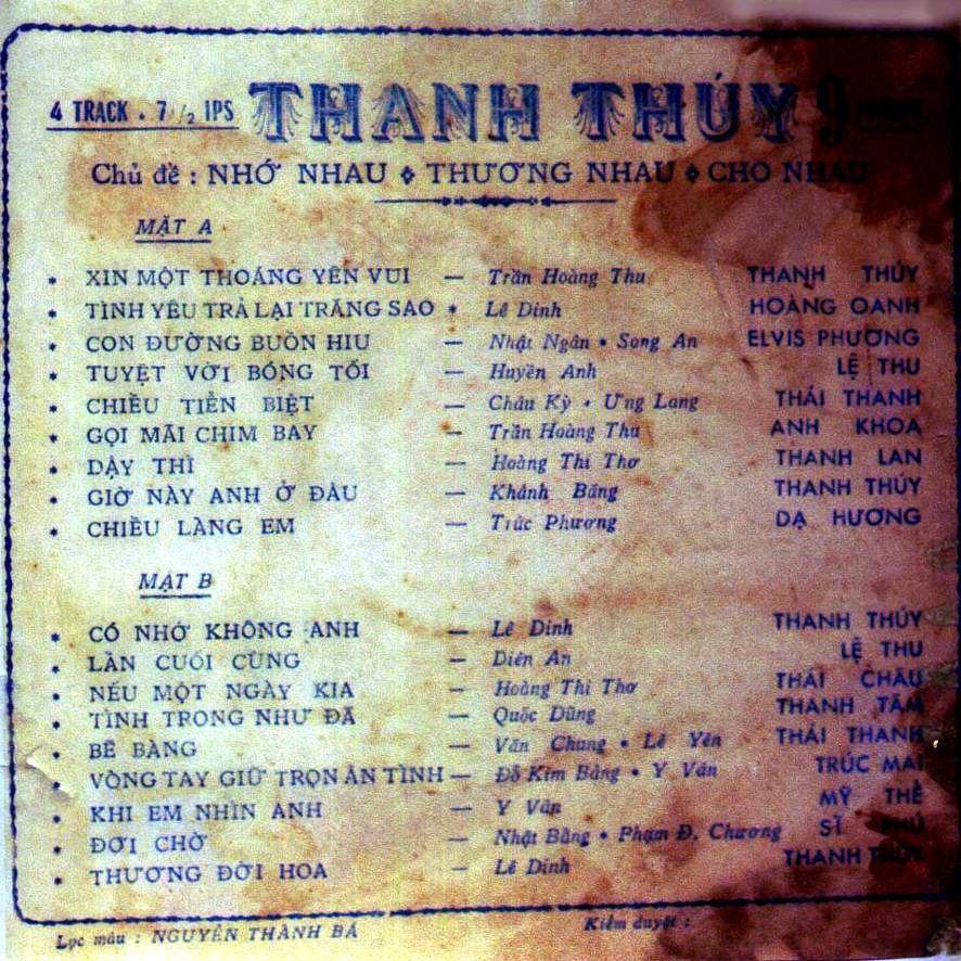 Thanh Thúy 9 - Nhớ Nhau, Thương Nhau, Cho Nhau