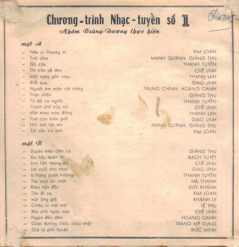 Trùng Dương - Chương Trình Nhạc Tuyển Số 1