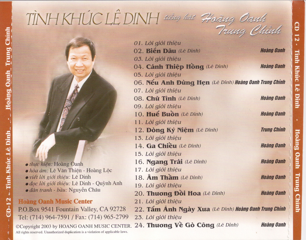 Hoàng Oanh CD12 - Tình Khúc Lê Dinh