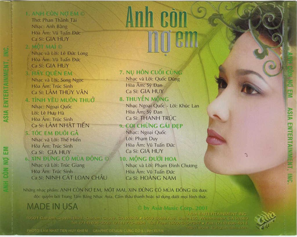 Asia CD153 - Anh Còn Nợ Em