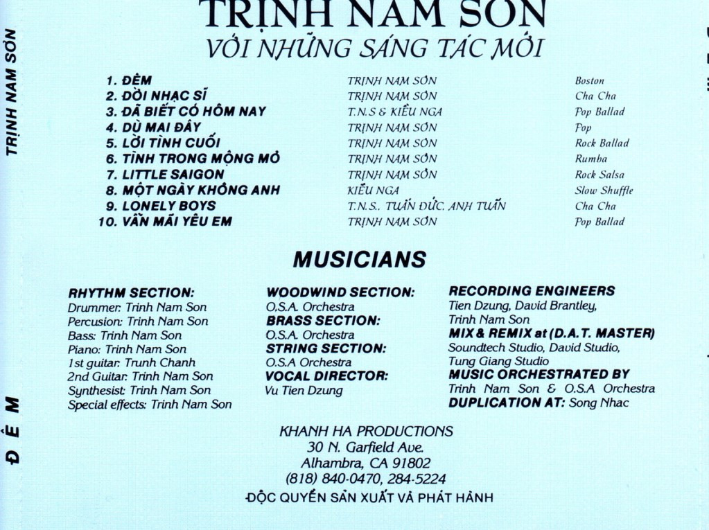 Khánh Hà CD08 - Trịnh Nam Sơn Với Những Sáng Tác Mới