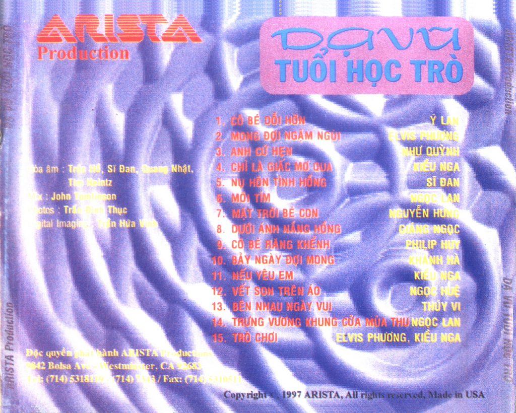 Arista CD - Dạ Vũ Tuổi Học Trò
