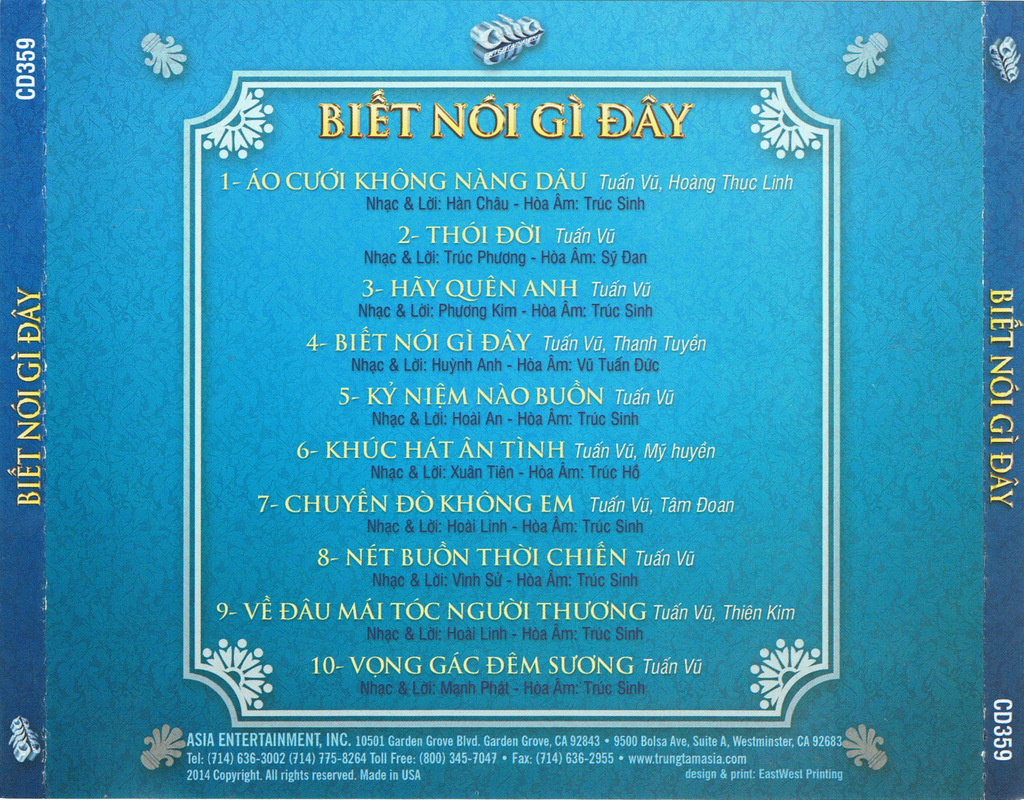 Asia CD359 - Biết Nói Gì Đây