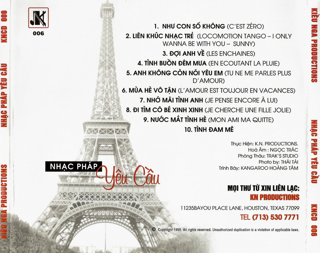 Kiều Nga CD006 - Nhạc Pháp Yêu Cầu