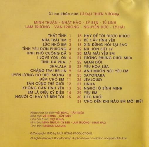 Mưa Hồng CD - Liên Khúc Chàng Trai Beijin