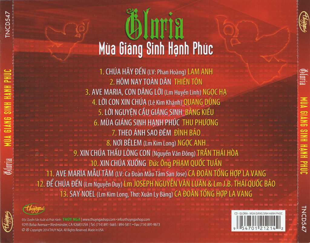 Thúy Nga CD547 - Gloria (Mùa Giáng Sinh Hạnh Phúc)