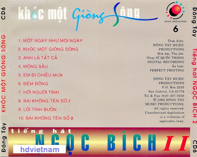 Đông Tây CD006 - Khóc Một Dòng Sông