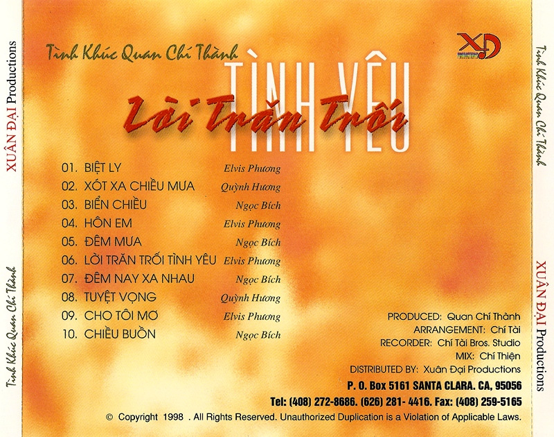 Xuân Đại CD - Lời Trăn Trối Tình Yêu