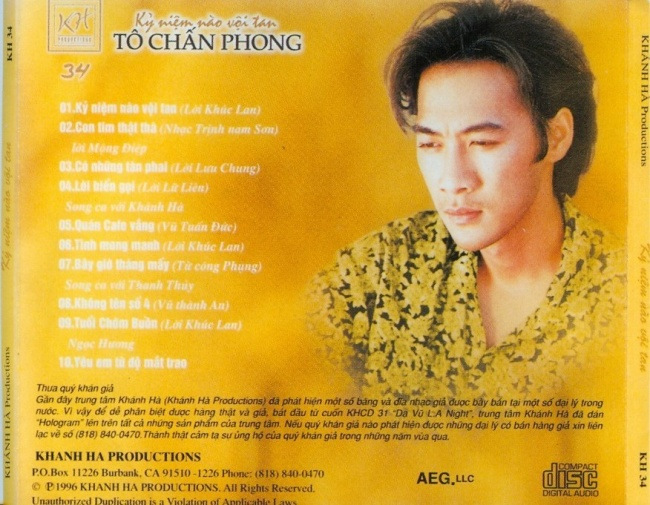 Khánh Hà CD034 - Kỷ Niệm Nào Vội Tan