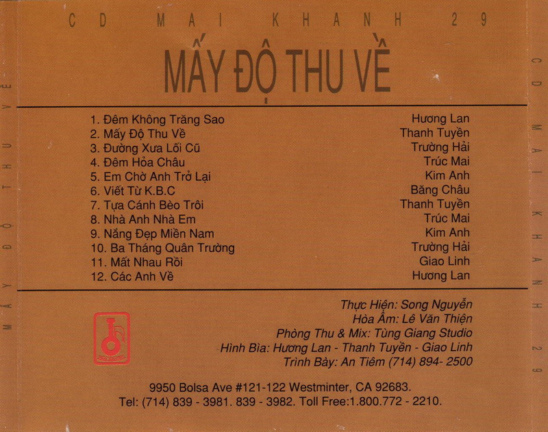Mai Khanh CD029 - Mấy Độ Thu Về