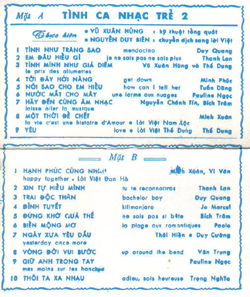 Thúy Nga CD - Tình Ca Nhạc Trẻ 2 (Pre 1975)
