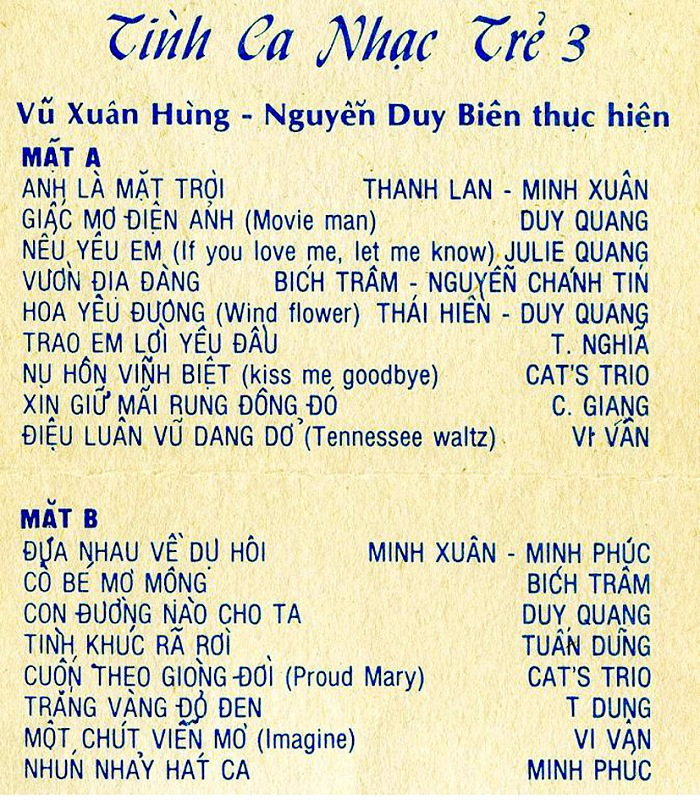 Tình Ca Nhạc Trẻ 3