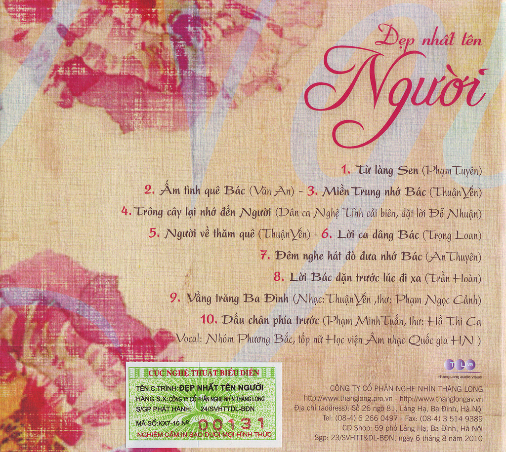 Thăng Long CD - Đẹp Nhất tên Người (Phạm Phương Thảo)