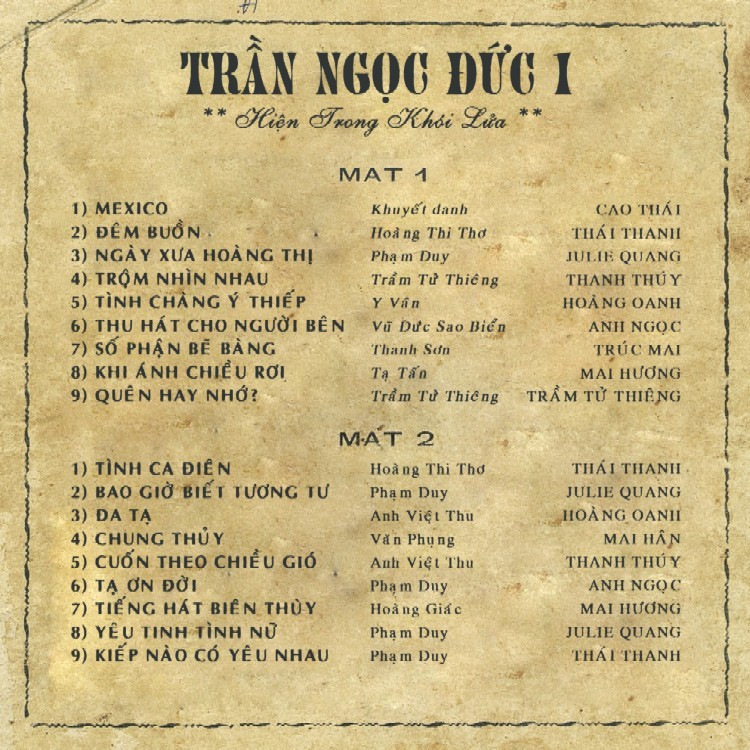 Băng Nhạc Trần Ngọc Đức 1 - Hiện Trong Khói Lửa