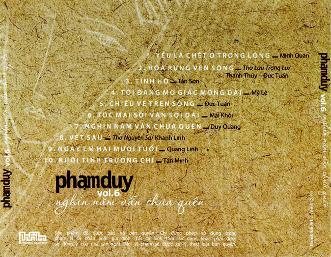 Phương Nam CD - Phạm Duy 6 - Nghìn Năm Vẫn Chưa Quên