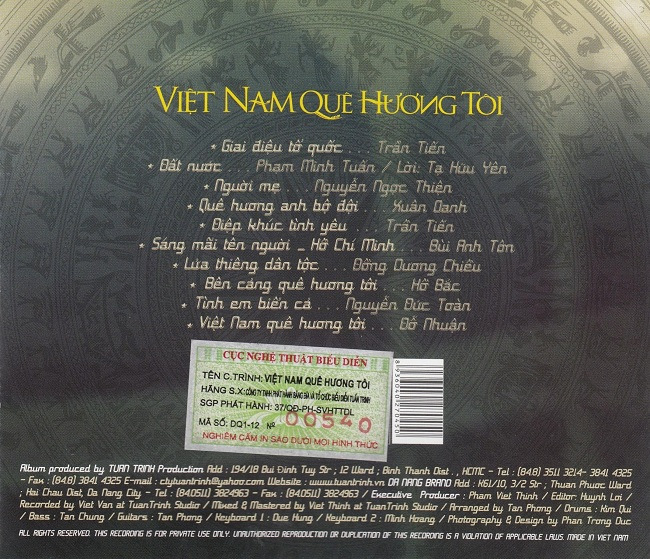 Băng Nhạc Trẻ CD - Việt Nam Quê Hương Tôi (Huỳnh Lợi)