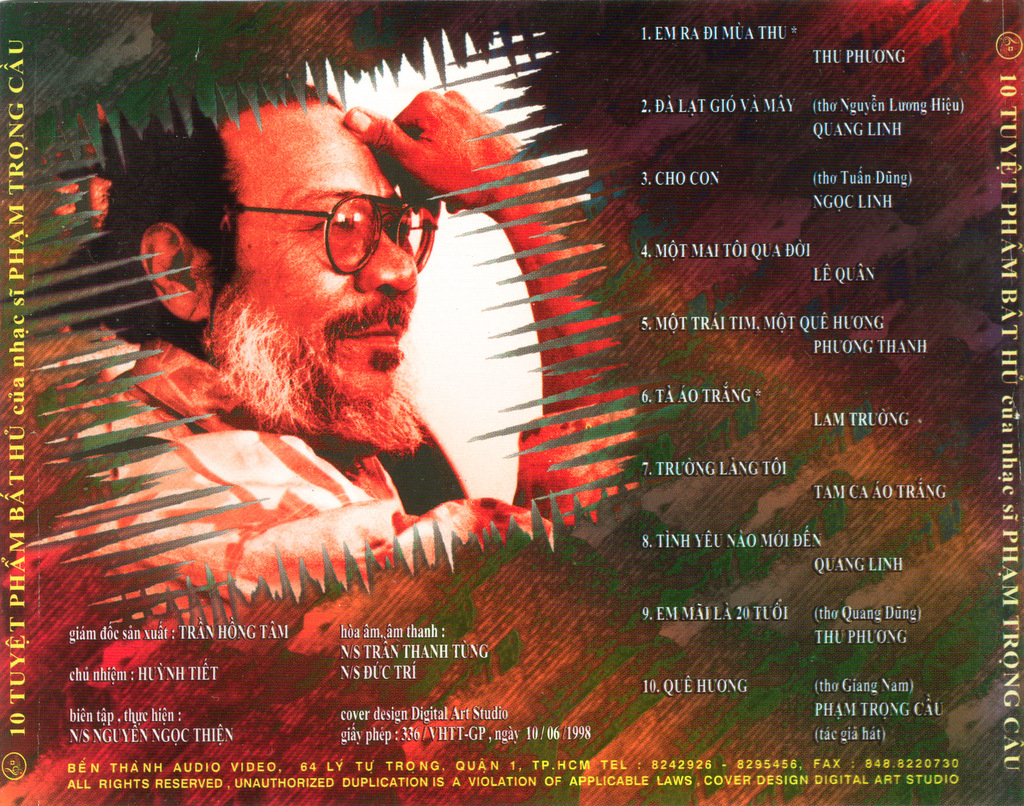 Bến Thành CD - 10 Tuyệt Phẩm Bất Hủ Của Nhạc Sĩ Phạm Trọng Cầu
