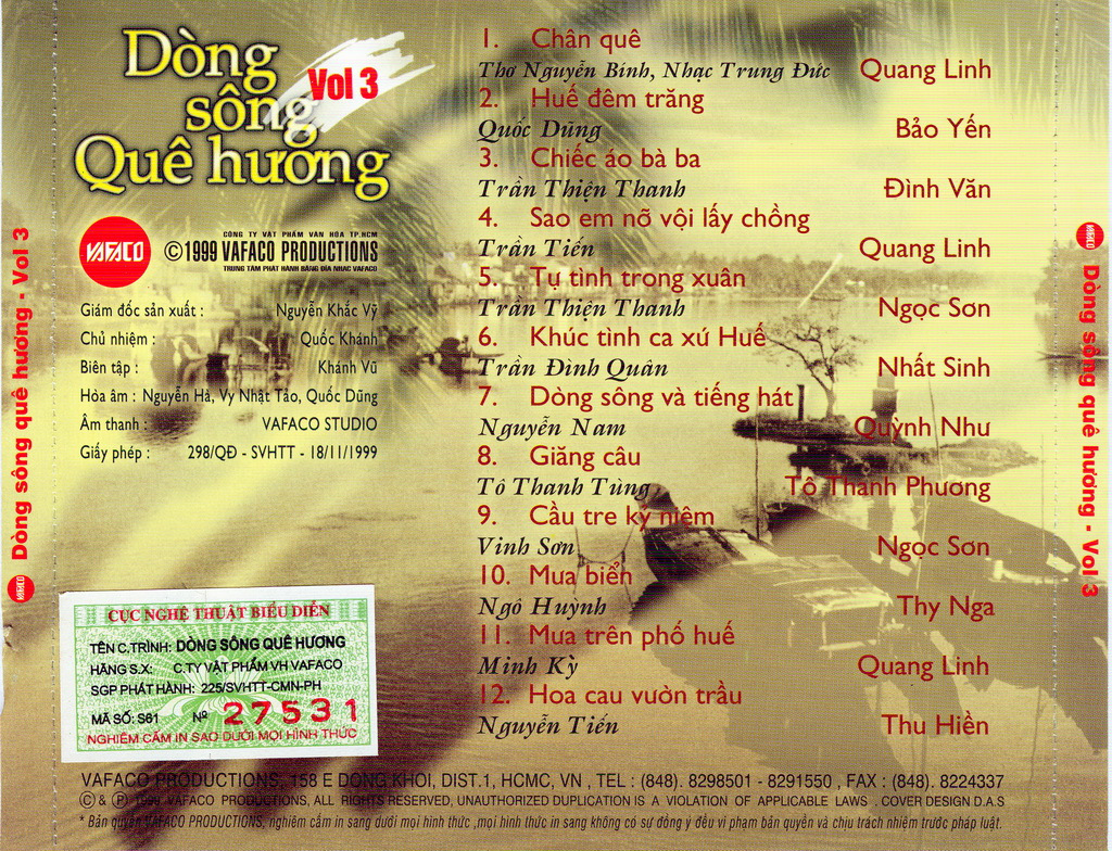 Vafaco CD - Dòng Sông Quê Hương Vol 3