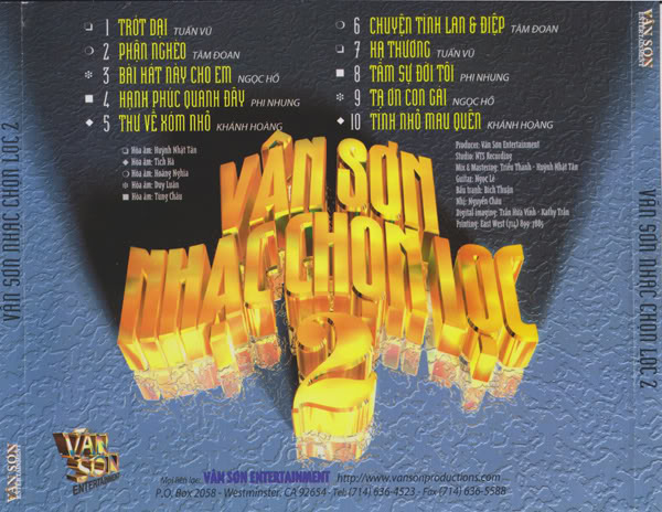 Vân Sơn CD - Vân Sơn Nhạc Chọn Lọc 2