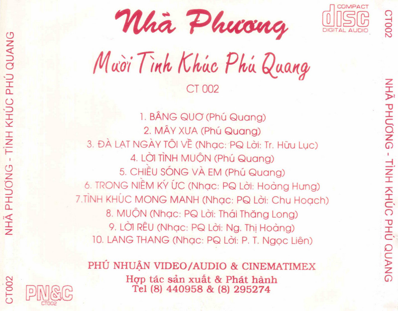 Phú Nhuận CD002 - 10 Tình Khúc Phú Quang