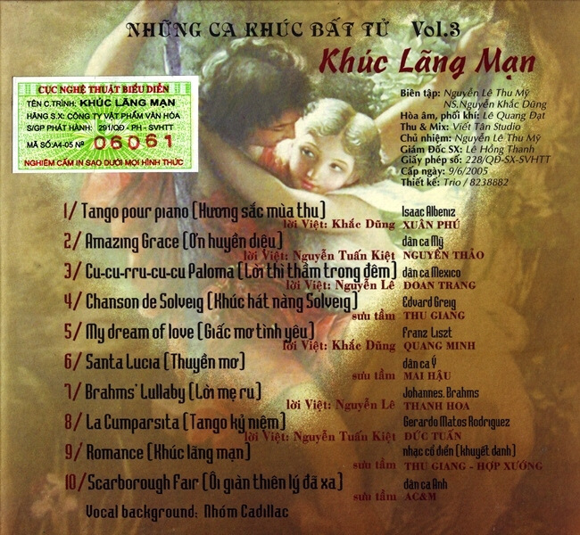 Sài Gòn CD - Những Ca Khúc Bất Tử Vol 3 - Khúc Lãng Mạn