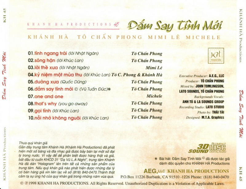 Khánh Hà CD045 - Đắm Say Tình Mới