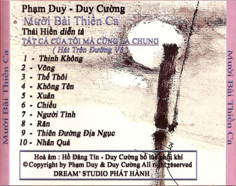 Dream Studio CD006 - Mười Bài Thiền Ca