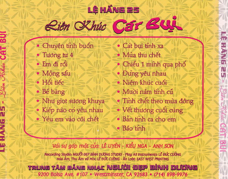 Lệ Hằng CD025 - Liên Khúc Cát Bụi