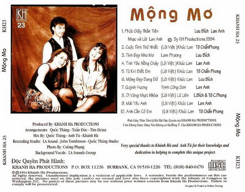 Khánh Hà CD023 - Mộng Mơ
