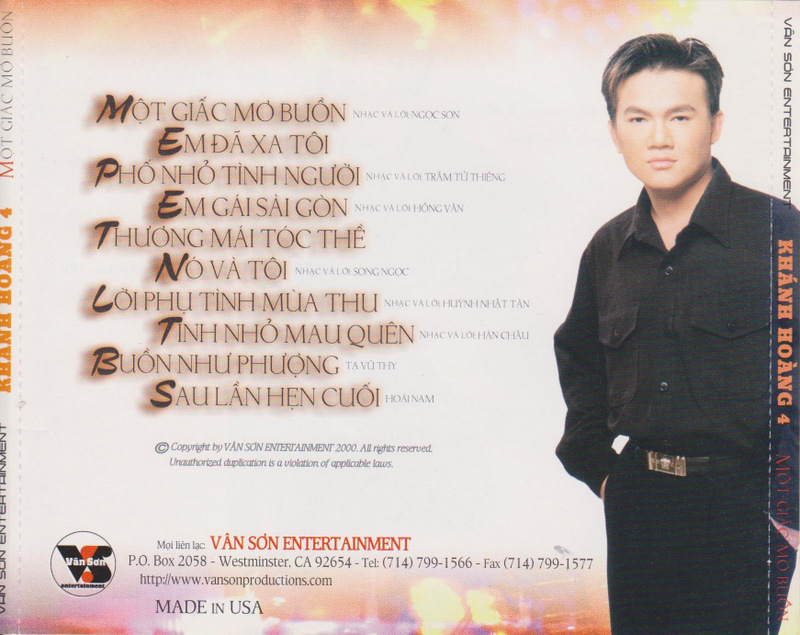 Vân Sơn CD098 - Một Giấc Mơ Buồn