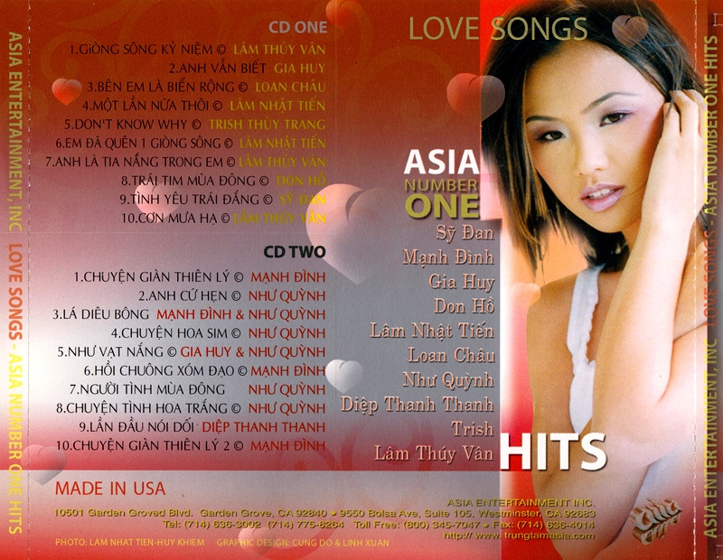 Asia CD152 - Love Songs - Asia Number One Hits