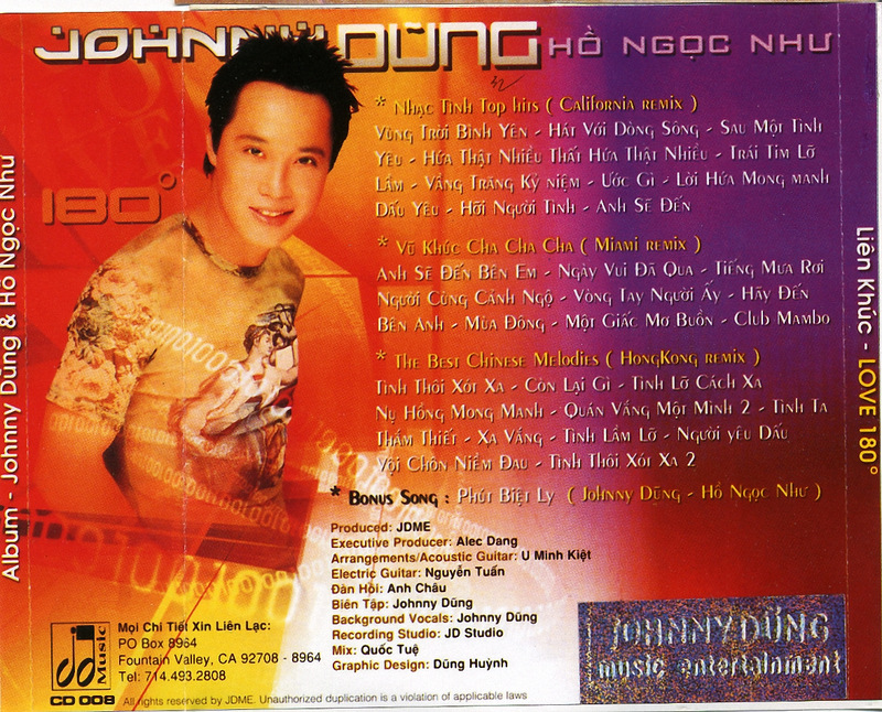 Johnny Dũng CD008 - Liên Khúc Love 180 Độ