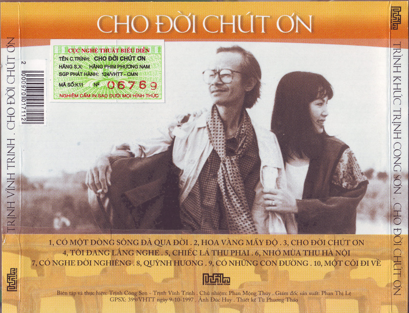 Phương Nam CD - Trịnh Vĩnh Trinh Vol 2 - Cho Đời Chút Ơn