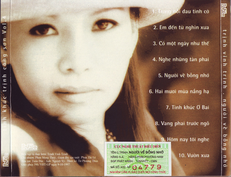 Phương Nam CD - Trịnh Vĩnh Trinh Vol 4 - Người Về Bỗng Nhớ