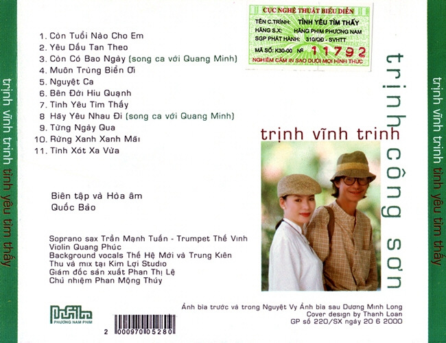Phương Nam CD - Trịnh Vĩnh Trinh Vol 6 - Tình Yêu Tìm Thấy